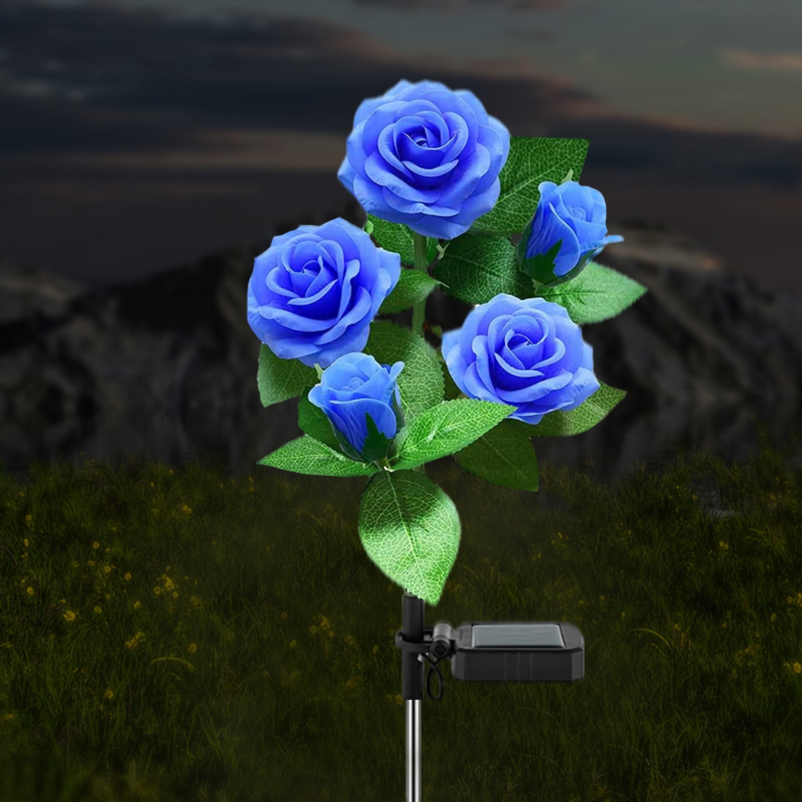 Solar Rose Flower Lights, Upgraded LED Solar Powered Light with 5 Rose Flowers, Outdoor