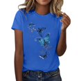 thumbnail image 2 of Summer Tops for Women 2024 Shirts Tshirts T Short Sleeve Fashion Casual Tshirts, Women's Butterfly Print Shirt Round Neck Top Lightweight Soft Clothing Clothes, 2 of 4