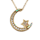 thumbnail image 1 of Collar para Mujer de Luna y Estrella con Zirconia Cúbica LuckyLy, Baño de Oro 14k o Rodio Color Plata dorado UNITALLA, 1 of 8