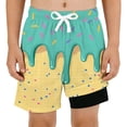 thumbnail image 4 of Kcolen Boys Swim Trunks with Compression Liner Funny Ice Cream Swim Shorts Quick Dry 2 in 1 Beach Board Shorts with Pockets, 4 of 5