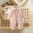 thumbnail image 5 of Efsteb Newborn Toddler Baby Girls Boys Fleece Rompers Infant Thick Winter Warm Outerwear Long Sleeve Solid Color Jumpsuit Romper (Pink,12-24 Months), 5 of 6