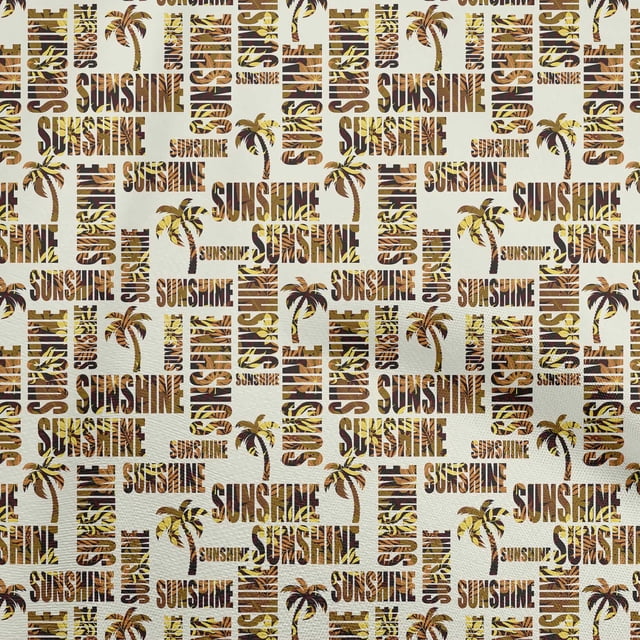oneOone Cotton Cambric Brown Fabric Text Fabric For Sewing Printed Craft Fabric By The Yard 56 Inch Wide