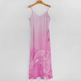 thumbnail image 5 of Pink Abstract Music Notes Pattern Sleeveless Suspender Dress Summer Fashion Casual Long Dress, 5 of 9