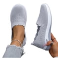 thumbnail image 5 of Women Shoes Slip On Sneakers for Women Wide Width Breathable Knit Walking Shoes Comfort Memory Foam Non Slip Soft Sole Casual Flats Scalloped Edge Lightweight Summer Tennis Shoes for Women Daily, 5 of 10