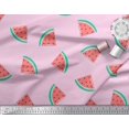 thumbnail image 2 of Soimoi Pink Rayon Fabric Watermelon Fruits Decor Fabric Printed Yard 56 Inch Wide, 2 of 3