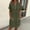 Army Green, variant on Asgosdo Dresses for Women Cotton Short Sleeve Botton Loose Fit Casual Comfy Midi Dress with Pockets