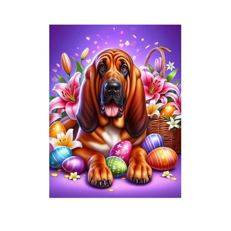 Bloodhound - Best of Breed DCR Easter Holiday Outdoor House Flag