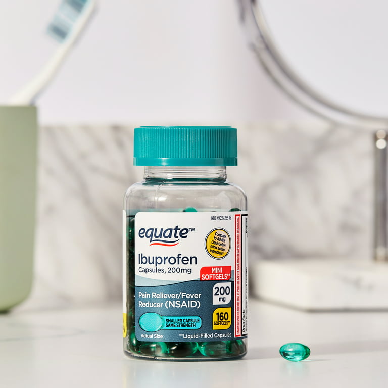Equate Ibuprofen Mini Softgel Capsules, 200 mg, 300 Count