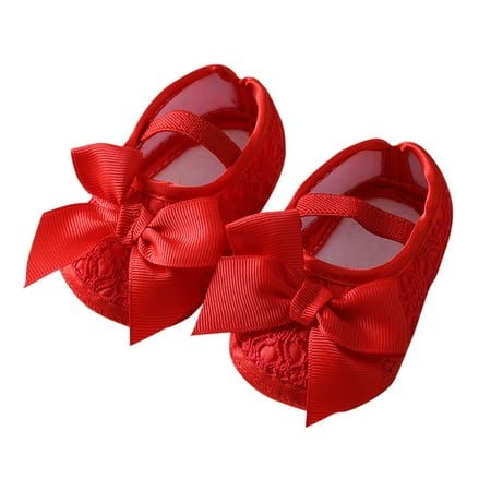 

Quealent Baby Shoes for Boys Girls Breathable First Walking Shoes Toddler Trainers Shoes Non Skid Indoor Floor Slipper with Soft Sole Red 0-3Months