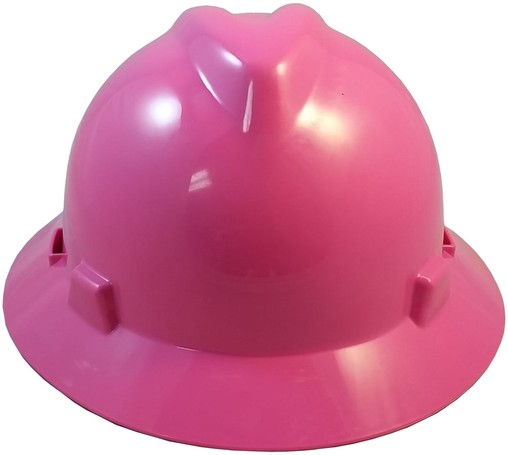 pink full brim hard hat