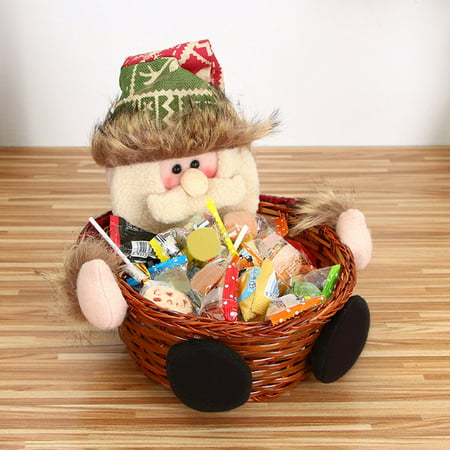 Huppin's Hot Sale Cute Creative Christmas Santa Claus Candy Storage Basket Decoration Christmas Gift Home Festival