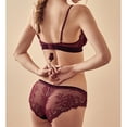 thumbnail image 7 of Full-Coverage Wirefree Bra Women Pullover Bra Feature V-Neck Longline Bra Style W-779 Wine L, 7 of 7