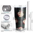 thumbnail image 6 of 30oz Green and Black Christmas Plaid Santa Pattern Tumblers Stainless Steel Tumbler with Lid and Straw,Vacuum Insulated Double Wall Travel Tumbler Cups Mug with Cleaning Brush for Coffee,Tea, 6 of 7