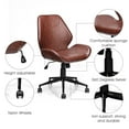 thumbnail image 4 of Gymax Office Home Leisure Chair Mid-Back Upholstered Swivel Height Adjustable Rolling, 4 of 10