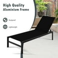 thumbnail image 6 of Costway Patio 6-Position Lounge Chair Chaise Aluminium Adjust Recliner Black, 6 of 8