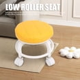 thumbnail image 3 of Tabouret de Pédicure en Cuir PU, Tabouret Roulant Bas, Tabouret de Garage avec Roues, Petit Rouleau Bas, Fauteuil Roulant Pivotant à Roue Silencieuse pour Maison Bureau Boutique, 3 of 7