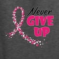 thumbnail image 2 of Wild Bobby, Never Give Up Fight Cancer, Breast Cancer Awareness, Front and Back Men Graphic Tee, Heather Black, 4X-Large, 2 of 4