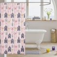 thumbnail image 3 of Manfei Cartoon Princess Castle Shower Curtain 72Wx72L,Pink Kawaii Bowtie Bathroom Curtain, 3 of 5