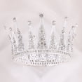 thumbnail image 1 of Zhuge Tiara de boda para novia, diadema de princesa, corona de novia, joyería para el cabello con diamantes de imitación de cristal, decoración para novia, cumpleaños, graduación, boda (plateada), 1 of 4