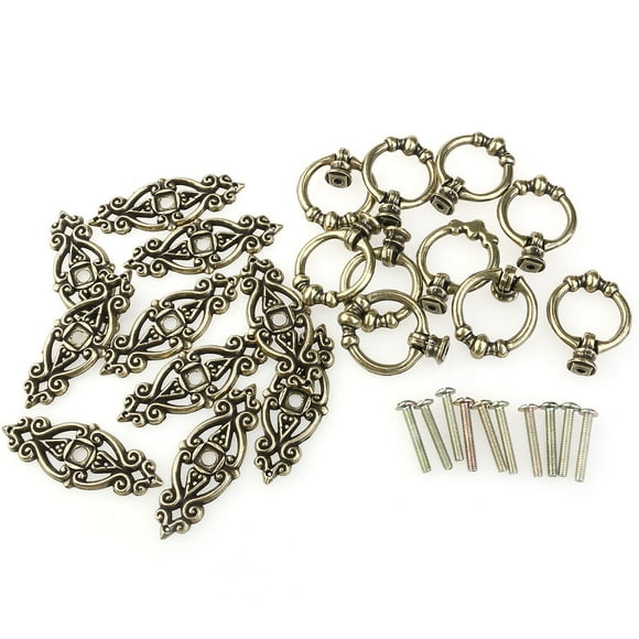 HINTRMENT 12pcs Drawer Hardware Vintage Knob Zinc Alloy Coffee for Home Renovation Adults