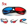 SODIAL 5x Red and Blue Anaglyph Dimensional 3D VISION Glasses For TV Movie Game DVD