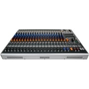 Console style mixer/amplifier, 20 channels w/XLR mic inputs plus stereo line inputs