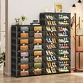thumbnail image 3 of JEKO&JEKO 5 Tiers 20 Pairs Shoe Rack Organizer, Foldable Storage Cabinet for Entryway with Magnetic Doors (Black), 3 of 8