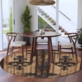 thumbnail image 3 of Round Rugs 5Ft, Barn Door Round Area Rug Washable Indoor Throw Carpet, Farmhouse Wooden Grain Rustic Tribal Pattern Soft Non Slip Circle Rug for Cabinet Bathroom Home Decor Aesthetic, 3 of 8