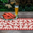 thumbnail image 4 of Crawfish Boil Table Runner Lobster Seafood Boil Themed Buffalo Plaid Check Birthday Kitchen Dining Home Decoration (13.8" x 108", Red and White), 4 of 5
