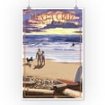 thumbnail image 2 of Santa Cruz, California, West Cliff Sunset Beach Scene (9x12 Wall Art Print, Home Decor), 2 of 3