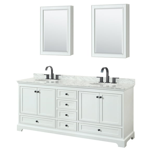 Wyndham Collection Wcs202080dcmunomed Deborah 80" Free Standing Double Vanity Set - White