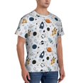 thumbnail image 2 of Bixox Men's Cartoon Planets Printed Short Sleeve Skinny Athletic T-Shirt, 2 of 6