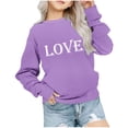 thumbnail image 2 of Milgrthf Chandail en Molleton Graphique Lettre de la Saint-Valentin pour Filles Mignon à Manches Longues Col Rond Chandail Violet 2 Ans, 2 of 7