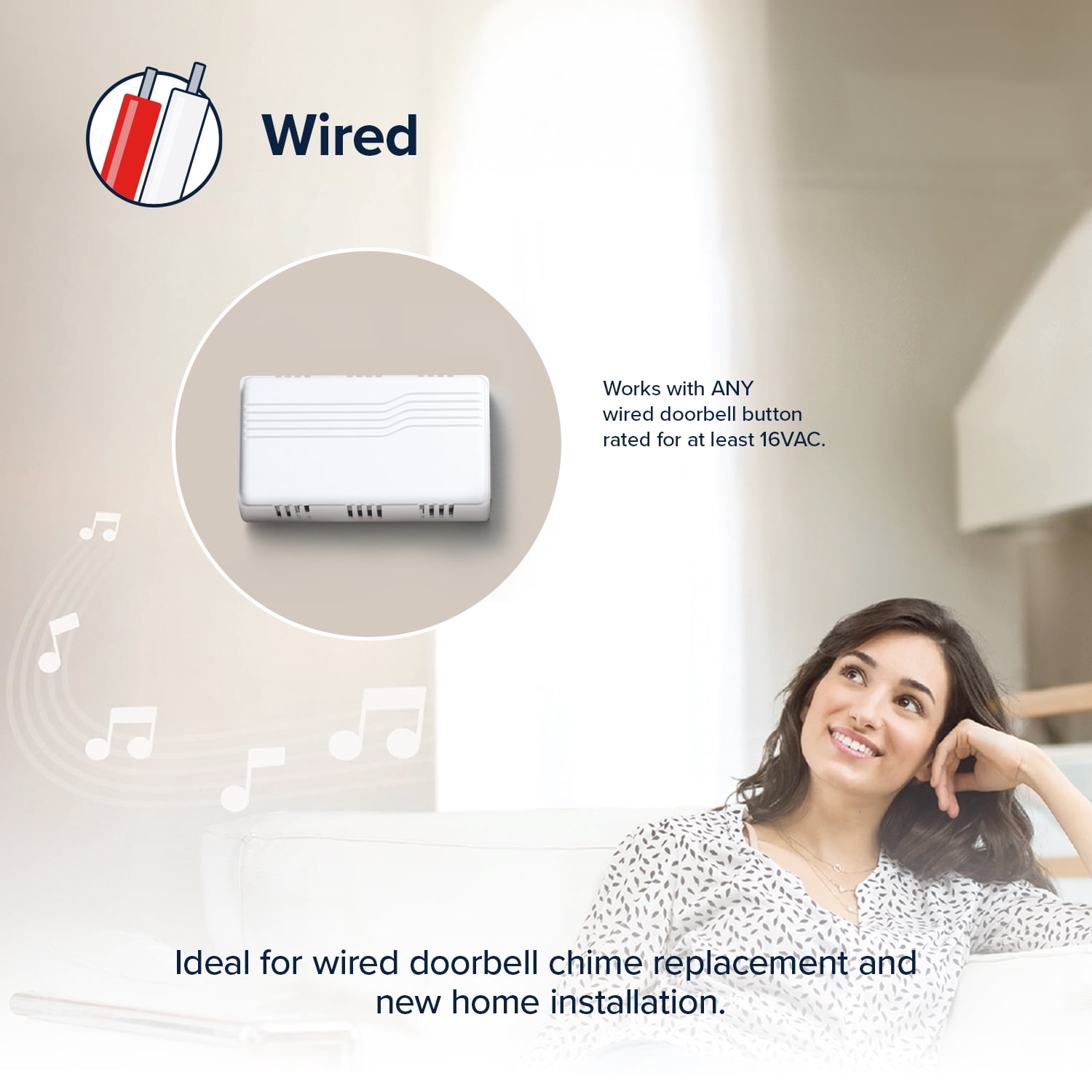 Heath Zenith Heath Zenith White Plastic Wired Contractor Doorbell Kit with Transformer, Chime, and 2 Push Buttons