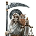thumbnail image 2 of Santa Muerte Saint of Holy Death Seated Religious Statue 9 Inch Purification (Silver), 2 of 2