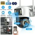 thumbnail image 2 of 4MP Dual Lens Wireless IP Camera, 2.4GHz & WiFi Camera Outdoor PTZ Smart Home Security IR Cam IP66 Waterproof, 2 of 12