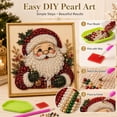 thumbnail image 6 of DIY Christmas Pearl Diamond Painting Art Kit with Frame, Christmas Pearl Beads Art Craft for Adults & Beginners, Gemstone Diamond Dots Beads Painting for Home Wall Decor，Style-A, 6 of 9