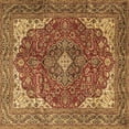 thumbnail image 1 of Ahgly Company Indoor Square Medallion Brown Traditional Area Rugs, 4' Square, 1 of 4