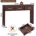 thumbnail image 2 of Joaxswe Long Console Table, Mid-Century Modern Entryway Table, Wood Sofa Table Behind Couch for Living Room Hallway, 47 inch, Walnut, 2 of 8