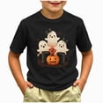 thumbnail image 2 of TOWED22 Toddler Kid Girls Halloween T-Shirt Dancing Skeleton Pumpkin Graphic Tee Shirt Short Sleeve Spooky Season Fall Tops,Black,8-9 Y, 2 of 5