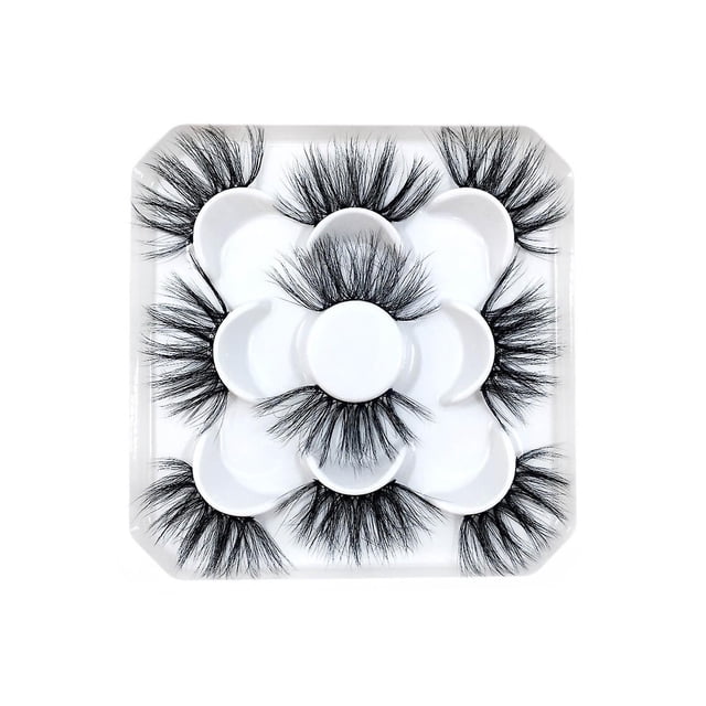 Pestañas postizas HUOGUO, tiras rusas, de visón sintético, 11-20 mm, 5 pares