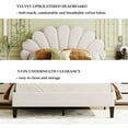 thumbnail image 6 of Queen Size Velvet Upholstered Platform Bed with Headboard, Stylish Queen Wood Bed Frame with Flower Pattern Headboard and Wooden Slats Support, Beige, 6 of 12