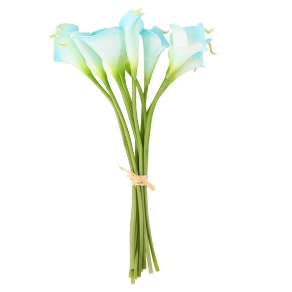 HEMOTON 10pcs Artificial Simulation Flower Beautiful Flower Decoration Real Touch Flower for Wedding Party Home (Blue)