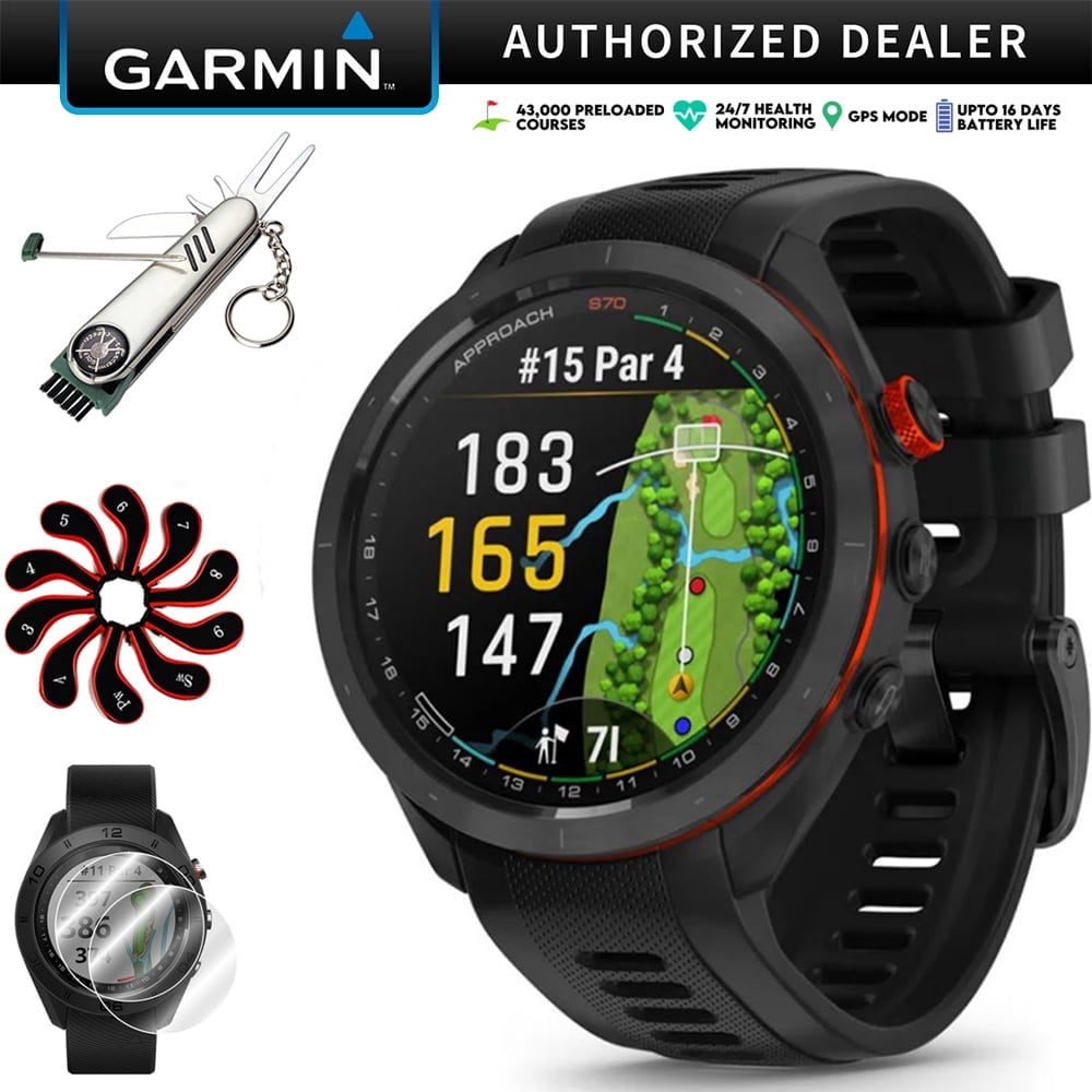 Garmin Approach S62 GPS Golf Watch (Black Bezel/White Band) W