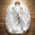 thumbnail image 2 of Abrigos vaqueros para hombre, chaqueta vaquera negra para hombre con agujero, otoño, invierno, 2024, prendas de vestir exteriores elásticas al precio más bajo, informal, nuevo, 2 of 5