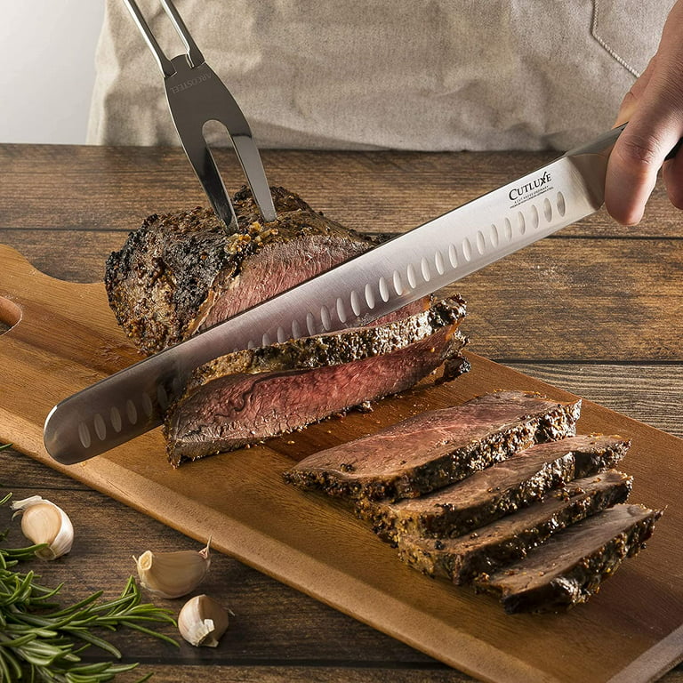 Huusk 10 Inch Butcher Knife, Premium Brisket Slicing Breaking Knife,  High-Carbon Steel Carving Knife Ultra Sharp Curved Knife Meat Trimming BBQ