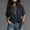 Blue, variant on Womens Summer Tie Front Blouse 2026 Crew Neck Batwing Short Sleeve Basic Top M