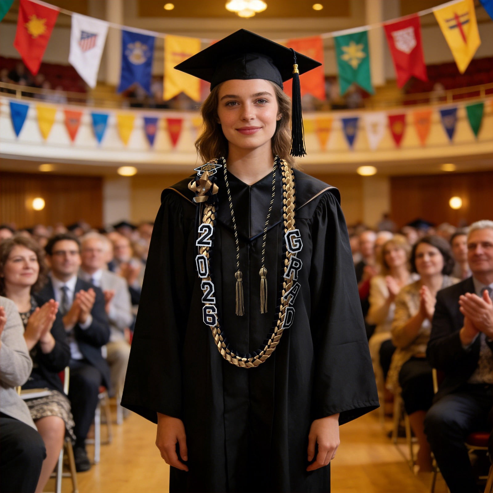 Graduation Lei Gift, 47 Inch Ribbon Lei,2026 Graduation Leis, Class Of 2026 Ribbon Lei, 47inch Handmade Lei, Double Braided Necklace, Grad Gift Floral Lei, Graduation Party Leis