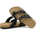thumbnail image 5 of VENECORE Arena Women's Cork Footbed Sandals Summer Comfortable Cushioned Slide Flat Slip-on, Black, US 9M, 5 of 7