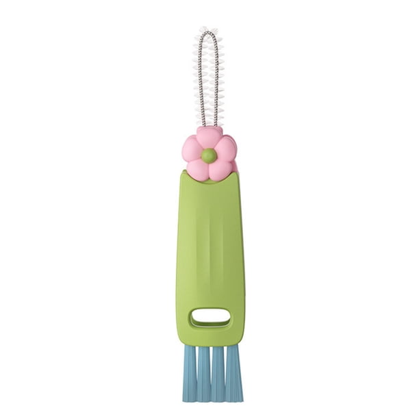 Cepillo de limpieza 3 en 1 con forma de flor, cerdas suaves, elimina manchas difíciles, limpiador bucal con forma de espiral, cepillo de taza plegable giratorio.